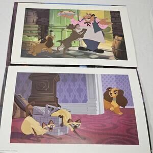 Disney Set of 2 Lady and the Tramp Commemorative Lithograph Prints